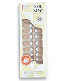 SheSlay TickFit Tips | 140pcs Multi-Color French Press-On Nails ��������� Clear, Nude, Pink (Nail shape: Coffin, Color: Sunkiss)