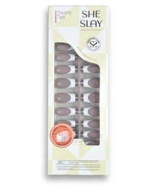 SheSlay TickFit Tips | 140pcs Multi-Color French Press-On Nails ��������� Clear, Nude, Pink (Nail shape: Square, Color: Mocha)