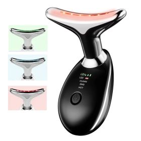 Face Massager Anti-Wrinkle Face Device 3 Modes 45������C Neck Lifting Massagers LED High Frequency Beauty Instrumen EMS Face Massage for Women (Quantity: 1, Color: Black)