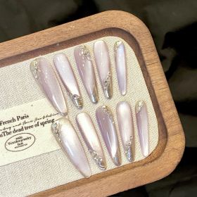 French Gradient Moon Shadow Zihui Gentle Temperament Pile Rhinestone Removable Wear Armor (Option: Large L-2623 Fine Tip)